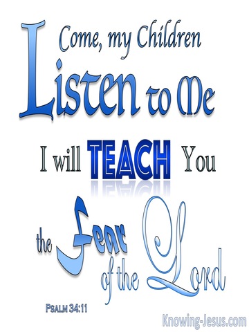 Psalm 34:11 The Fear Of The Lord (blue)